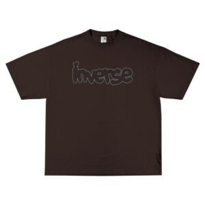 Inverse Club - Inverse Embroidered 24s T-shirt Brown Kaos Oversize