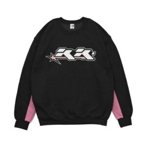 Inverse Club - ALITA Puffy Sweater Crewneck Black Pink Oversize